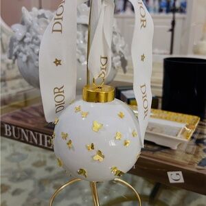 Dior Custom White and Gold Butterfly Ornament